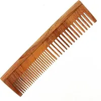 Dual Tooth Neem Wood Comb - Herbal Oil Infused - image 1