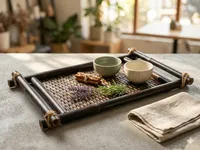 Handcrafted Bamboo Tea & Coffee Serving Tray - image 1