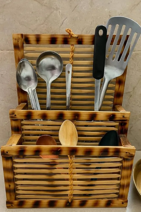 Natural Bamboo Storage Stand & Magazine Holder
