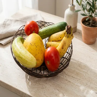 Modern Black Bamboo Fruit & Vegetable Basket