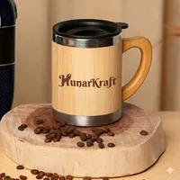 Bamboo Coffee Mug with Lid - Stainless Steel Inner - image 1